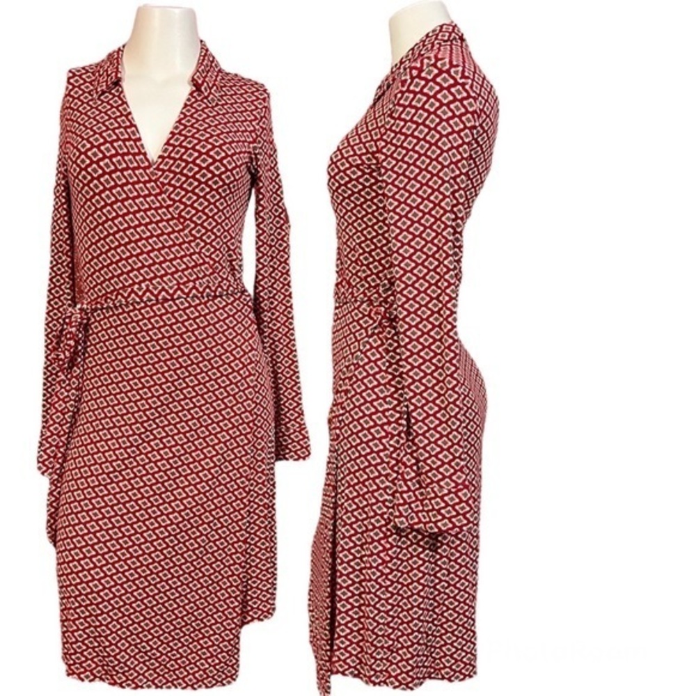BODEN Long Sleeves Midi Wrap Dress 8L 8